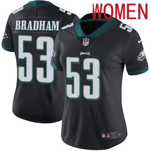 Women Philadelphia Eagles #53 Nigel Bradham Nike Black Vapor Limited NFL Jersey